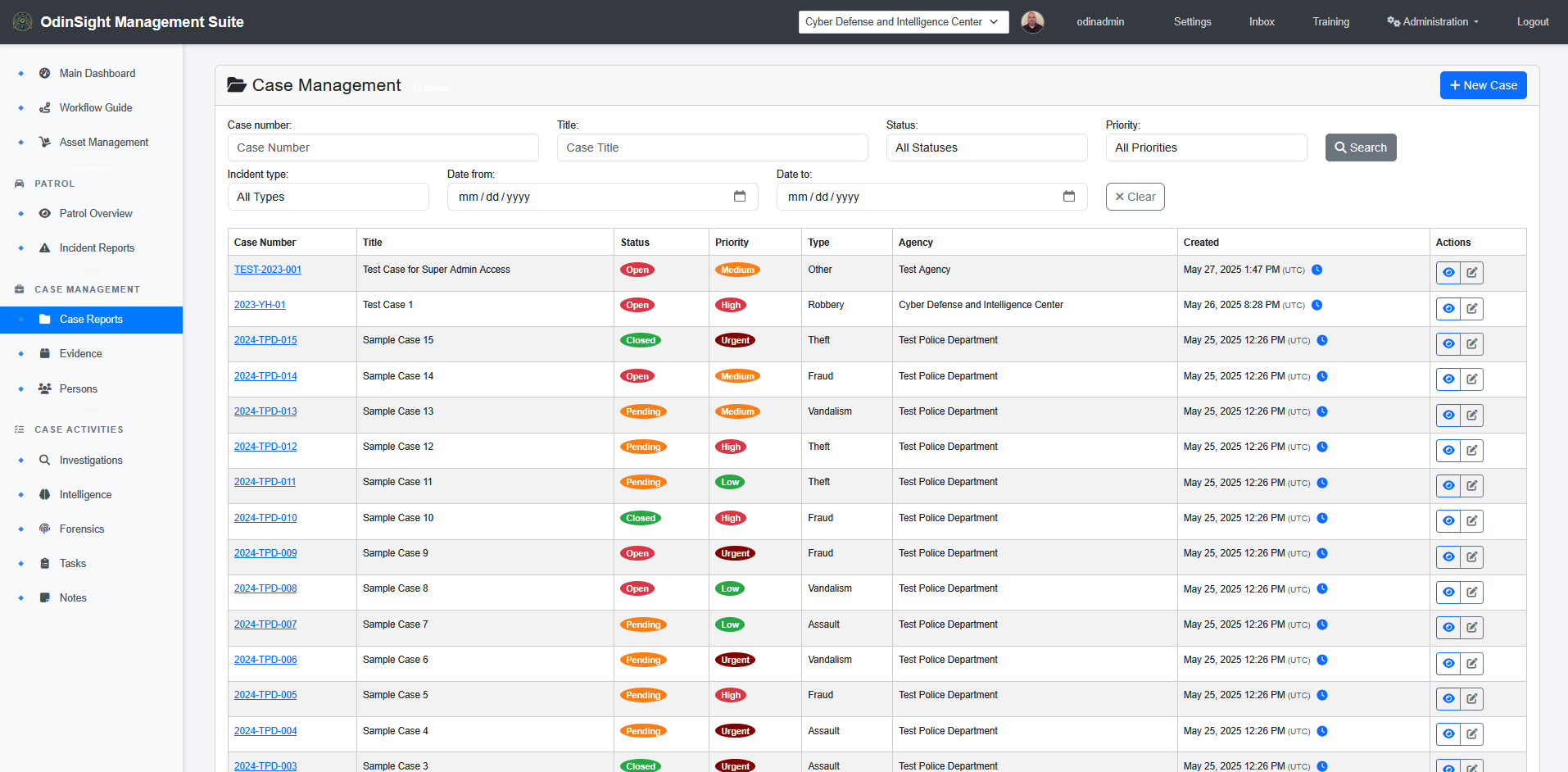 Case Management Interface
