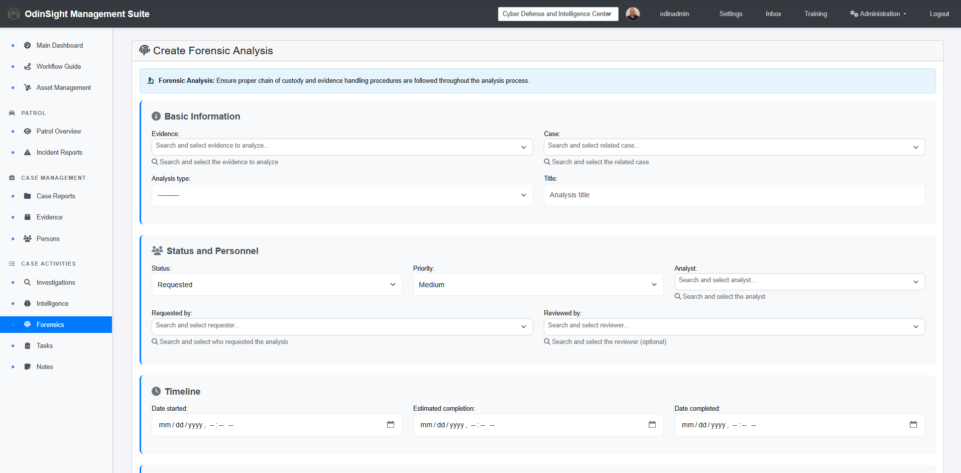 Evidence Management System