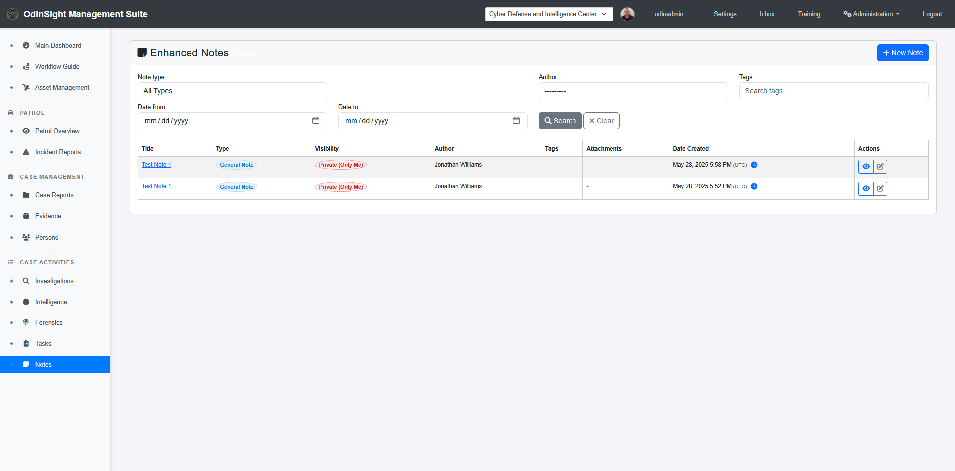 Intelligence Analytics Dashboard